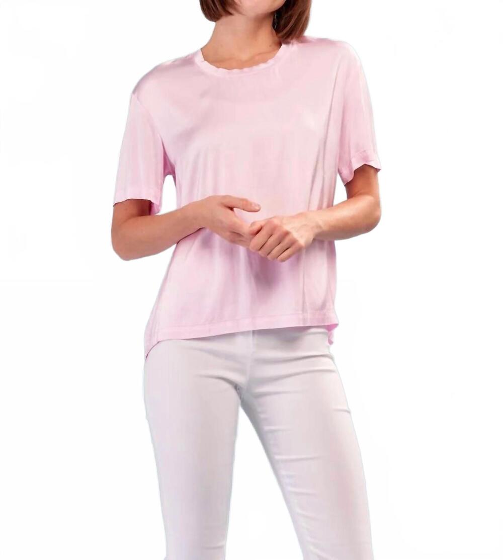 NEW INSIGHT pasha satin short sleeve tee in pink